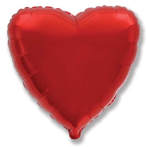 Сердце фольгированное красное
